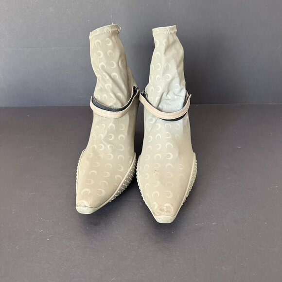 Marine Serre Neutrals Neutral 50 Crescent Moon Reflective Sock Boots Size 41 - Picture 2 of 14